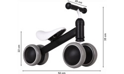 Vaikiški paspirtukai Eco Toys: Mini dviratis Practise Black Ecotoys krosinis dviratis