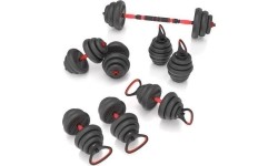 Keičiamo svorio hanteliai ir rinkiniai HMS: SGN120 PRO SET 6IN1 SVARMENŲ RINKINYS 20KG HMS