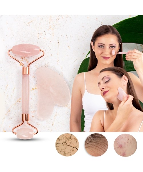 Small Massagers inSPORTline: Face Roller & Gua Sha Set inSPORTline Rosado