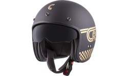Open Face Helmets Cassida: Motociklininko šalmas Cassida Oxygen Rondo 2023 Black Matte/Gold