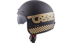 Open Face Helmets Cassida: Motociklininko šalmas Cassida Oxygen Rondo 2023 Black Matte/Gold