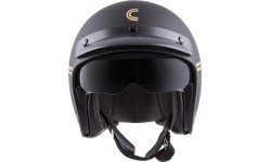 Open Face Helmets Cassida: Motociklininko šalmas Cassida Oxygen Rondo 2023 Black Matte/Gold