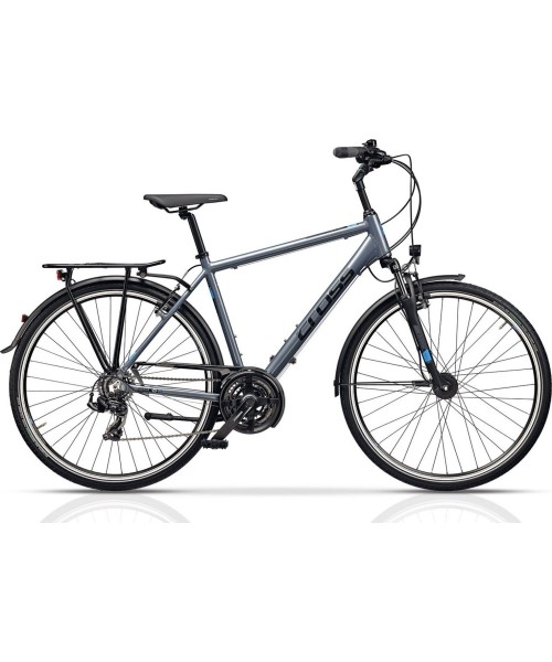 Dviračiai jaunimui ir suaugusiems : CROSS Areal Trek 28" 21G dydis 23" (60cm) (pilka/mėlyna)
