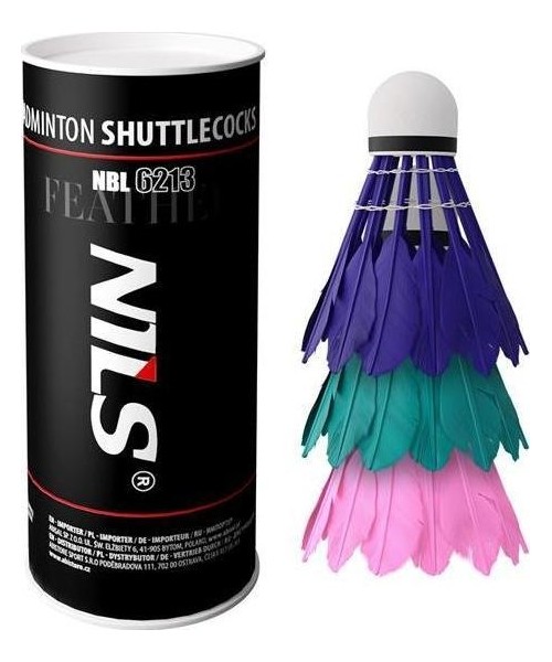 Badminton Shuttlecocks Nils: NBL6213 FEATHERS SHUTTLECOCKS MULTICOLOR 3 PCS. NILS