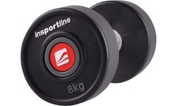 Gumuoti hanteliai inSPORTline: Gumuotas hantelis inSPORTline PRO 8kg