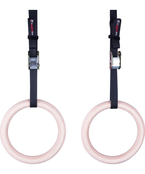 Gymnastics Rings inSPORTline: Mediniai gimnastikos žiedai su diržais inSPORTline CF927 23mm