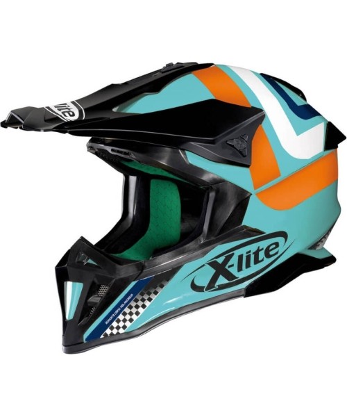Motokroso šalmai X-lite: Motokroso šalmas X-Lite X-502 Best Trick Aquamarine