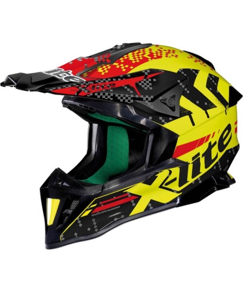 Motokroso šalmai X-lite: Motokroso šalmas X-Lite X-502 Nac-Nac LED geltonos spalvos