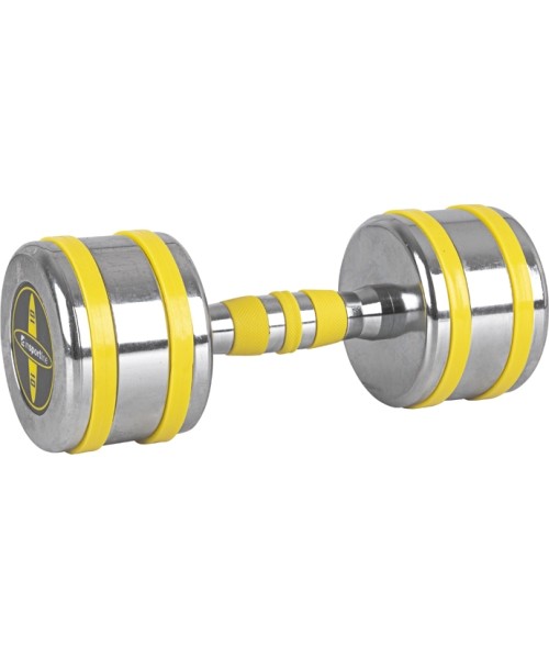 Chromuoti hanteliai inSPORTline: Chromuotas hantelis inSPORTline Yellsteel 10 kg