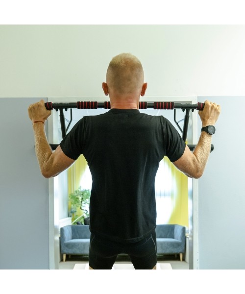 Cross Bars with Parallels inSPORTline: Durų staktos skersinis / lygiagretės su treniruočių diržais inSPORTline HR5004 70–92cm...