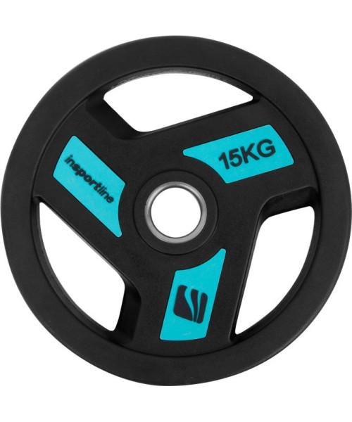 50 mm - HERK svoriai su padidintu atsparumu inSPORTline: Guma padengtas olimpinis svoris 50mm inSPORTline Herk 15kg