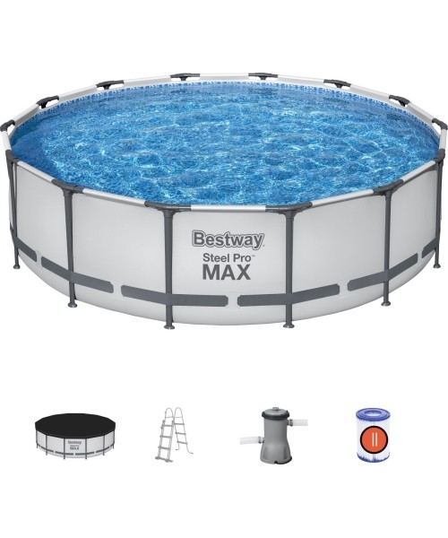 Above Ground Pools Bestway: Rėminis baseinas 14 FT 427 x 107 cm Plieninis Pro Max BESTWAY