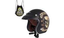 Open Face Helmets W-TEC: Moto šalmas W-TEC V541 Black Heart