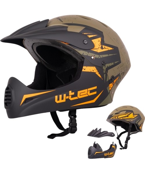 Laisvojo stiliaus šalmai W-TEC: "Downhill" šalmas W-TEC Campanero Matte Green