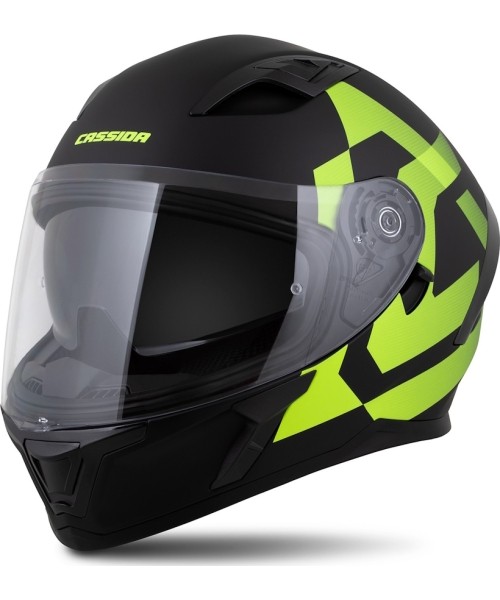 Full Face Helmets Cassida: Motociklininko šalmas Cassida Orbit Grind Matinė juoda/juoda geltona
