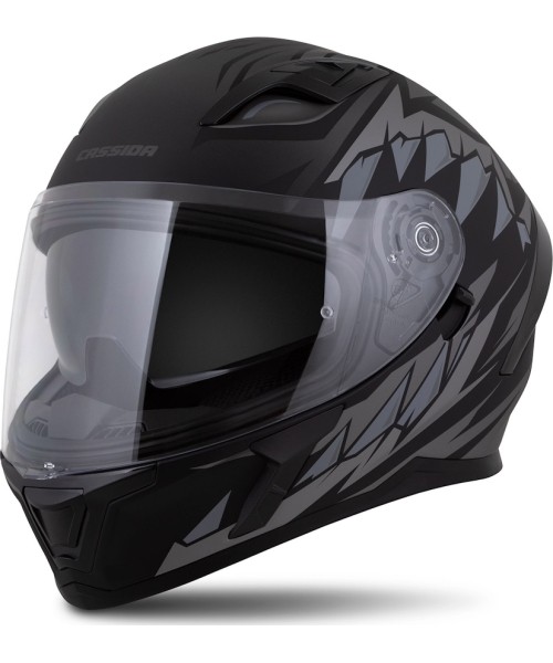 Viso veido šalmai Cassida: Motociklininko šalmas Cassida Orbit StriX Matte Black/Gray