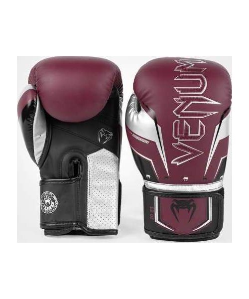 Bokso pirštinės Venum: "Venum Elite Evo" bokso pirštinės - bordo/ sidabro spalvos