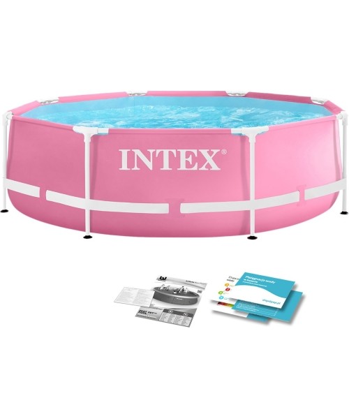 Above Ground Pools Intex: Vaikiškas apvalus baseinas su rėmais 244x76 cm rožinės spalvos INTEX 28290