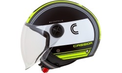 Scooter Helmets Cassida: Motociklininko šalmas Cassida Handy Metropolis Juoda/balta/juodai geltona/pilka