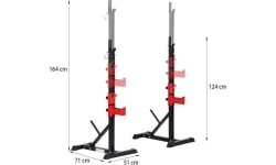 Barbell & Squat Stands HMS Premium: STR25 REGULIUOJAMI ŠTANGOS STOVAI HMS