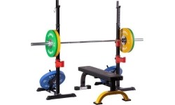 Barbell & Squat Stands HMS Premium: STR25 REGULIUOJAMI ŠTANGOS STOVAI HMS