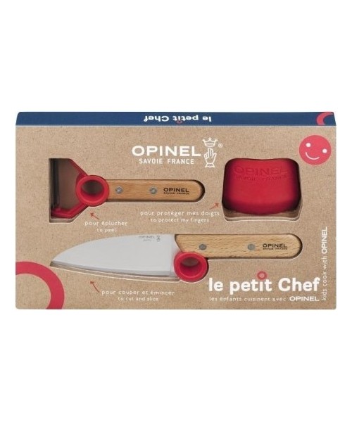 Stalo įrankiai Opinel: "Opinel" vaikiškos virtuvės rinkinys "Le Petit Chef" raudonas