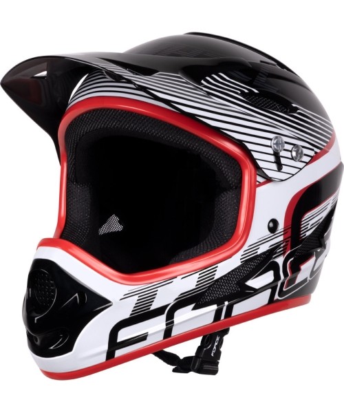 Aksesuarai bei priedai dviračiams : Šalmas FORCE TIGER , L-XL, 59-61cm (juoda/balta)