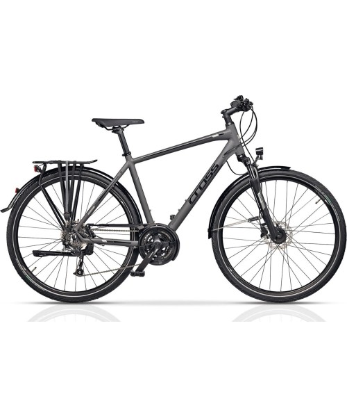 Dviračiai jaunimui ir suaugusiems : CROSS Travel Trek 28" dydis 20,5" (52cm) (pilka)