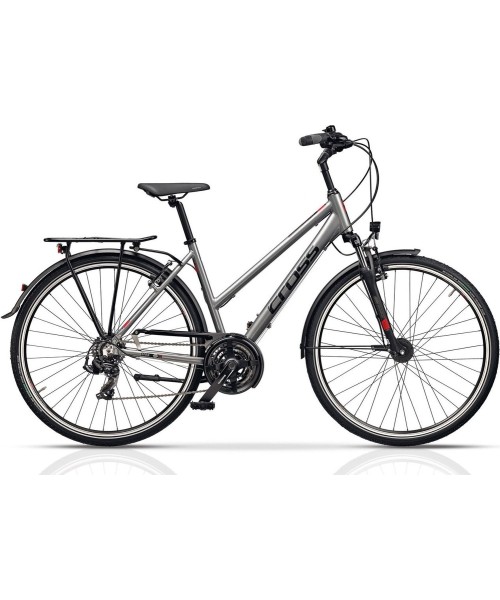 Dviračiai jaunimui ir suaugusiems : Dviratis Cross Amber Area Trek, 28", dydis 17" (44cm), pilkas/juodas