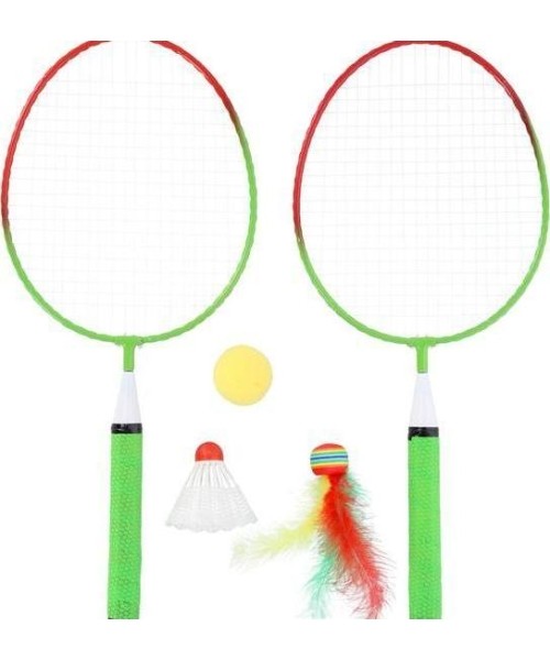 Badmintono rinkiniai Nils: Badmintono rinkinys Nils NRZ051 Steel, 2 raketės, badmintono plunksniukai, kamuoliukai