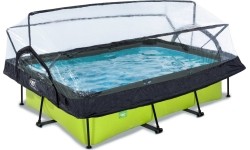 Above Ground Pools Exit: Baseinas EXIT Lime 220x150x65cm su stogeliu ir pompa su filtru - žalias