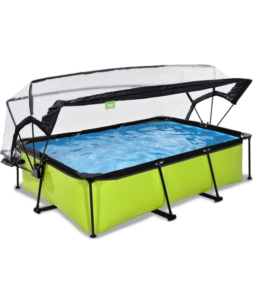 Above Ground Pools Exit: Baseinas EXIT Lime 220x150x65cm su stogeliu ir pompa su filtru - žalias