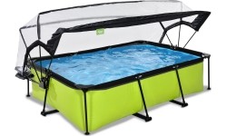 Above Ground Pools Exit: Baseinas EXIT Lime 220x150x65cm su stogeliu ir pompa su filtru - žalias
