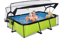 Above Ground Pools Exit: Baseinas EXIT Lime 220x150x65cm su stogeliu ir pompa su filtru - žalias