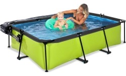 Above Ground Pools Exit: Baseinas EXIT Lime 220x150x65cm su stogeliu ir pompa su filtru - žalias