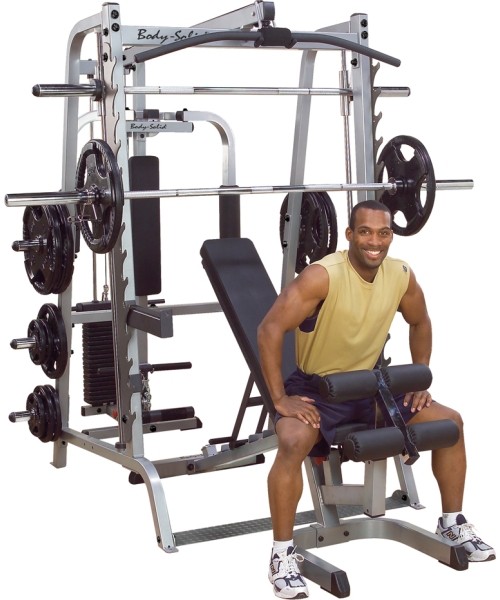 Body-Solid: Profesionalus multifunkcinis treniruoklis Body-Solid DELUXE GS348QP4, su papildomais svoriais