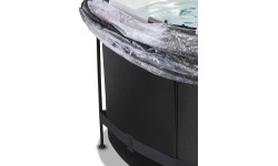 Above Ground Pools Exit: EXIT Black Leather pool ø360x122cm with sand filter pump and dome - black