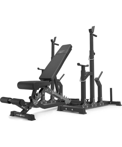 Barbell & Squat Stands Marbo Sport: Komplektas MS2_2.0 | dvipusis suoliukas + reguliuojami stovai - Marbo Sport