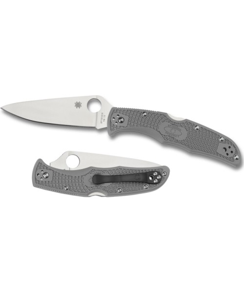 Hunting and Survival Knives Spyderco, Inc.: Sulankstomas peilis Spyderco C10FPGY Endura 4, plokščiai šlifuotas, pilkas